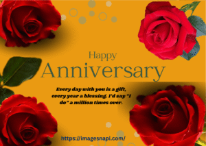 happy wedding anniversary smile the couple
